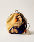 Velvet coin purse with Persian lady portrait print
