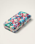Multicolor floral box clutch on white