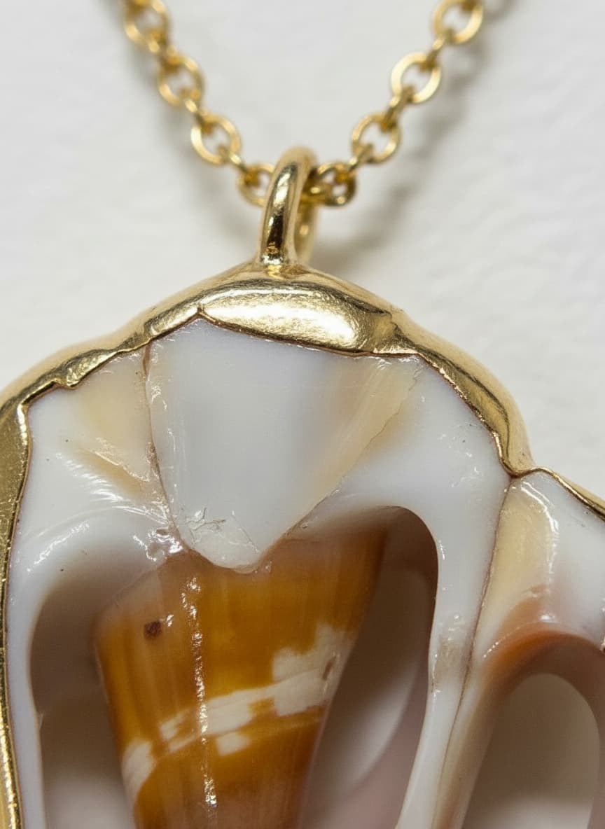 Shell & Gold Arrowhead Pendant Necklace