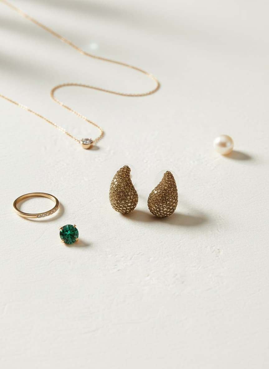 Gold Glitter Teardrop Earrings