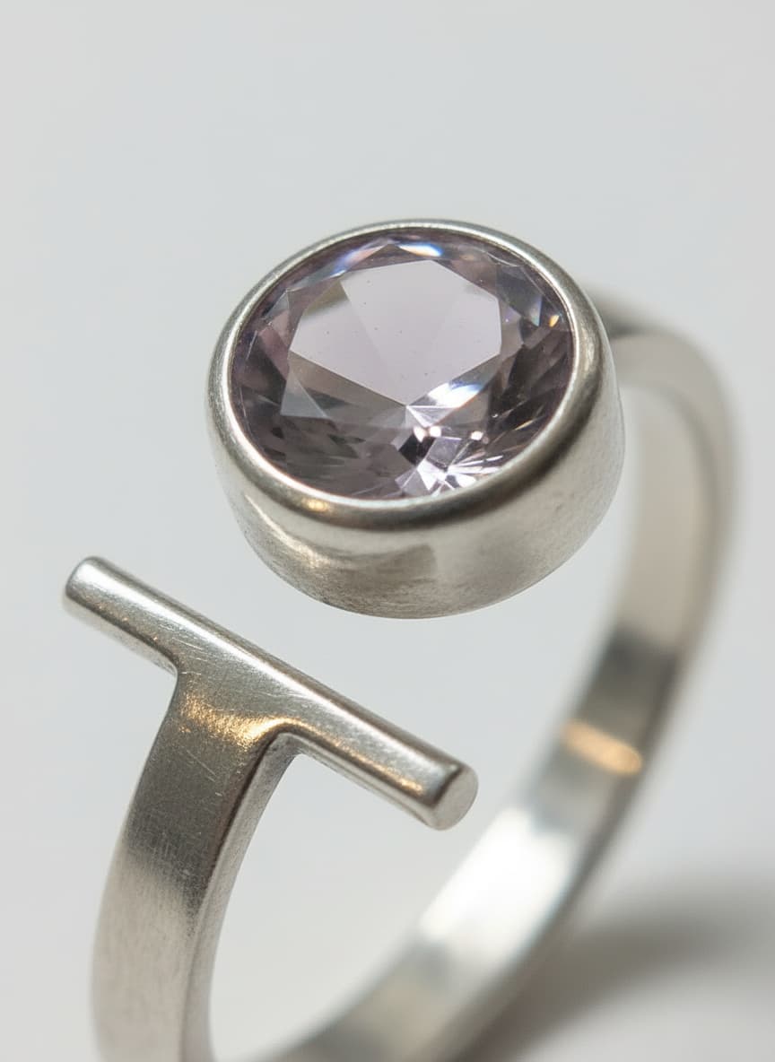 Close-up of pink Czech glass stone