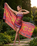 Red and yellow shawl with Persian medallion prints