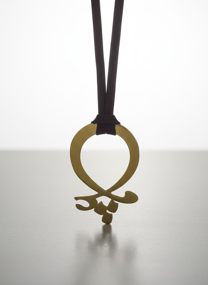 Gold Calligraphy Cord Necklace by Adrissa Design — view 3