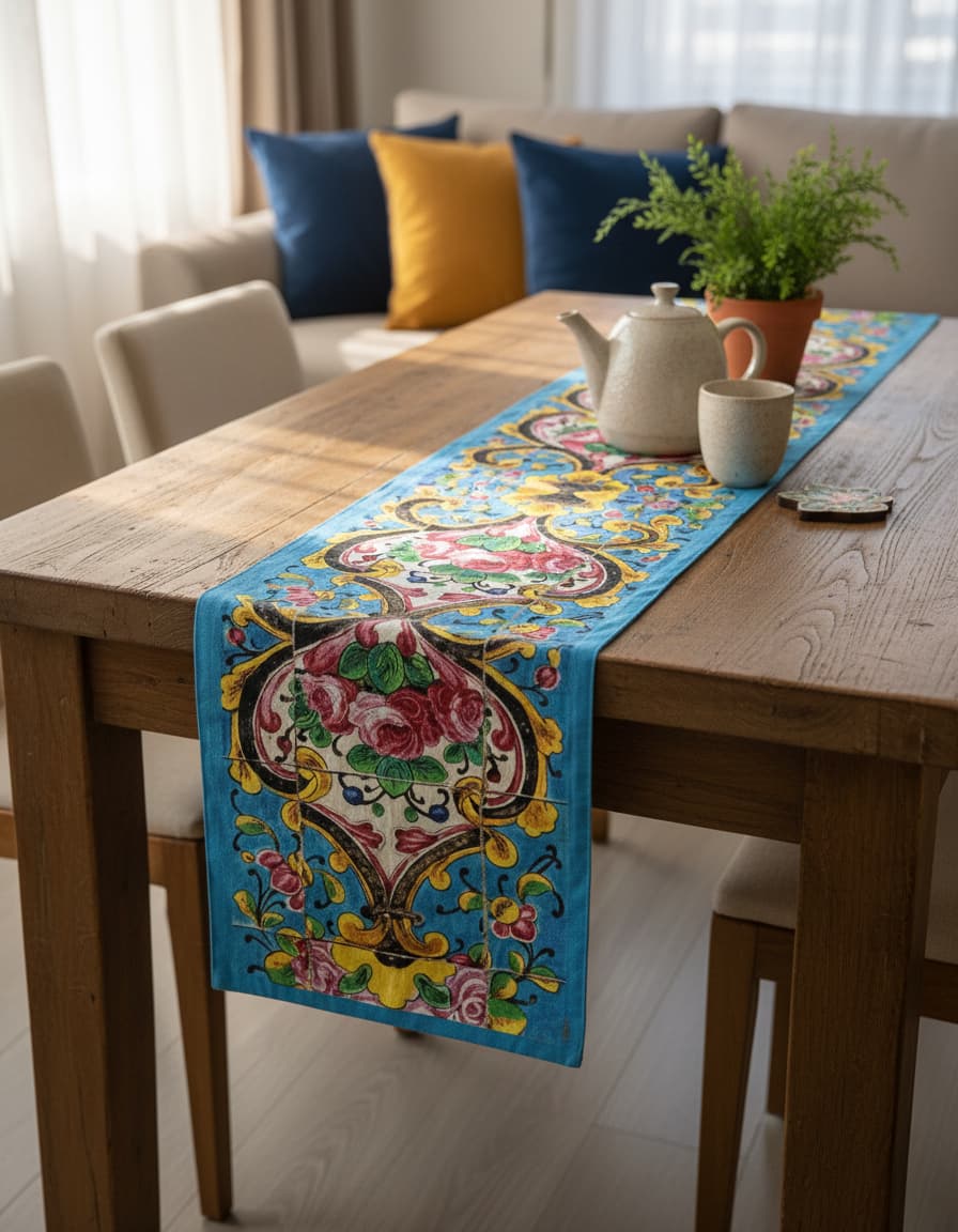 Rose Tile Prayer Runner