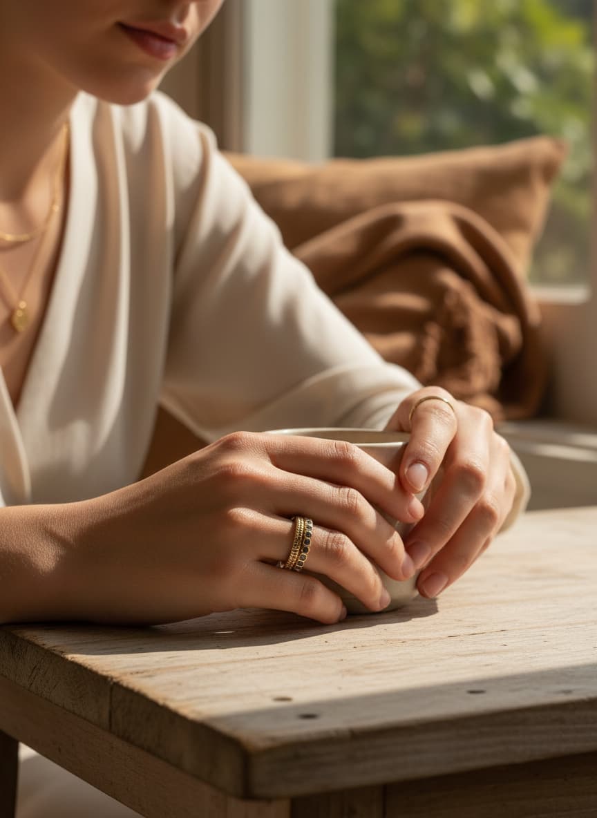 Black Diamond Stacked Band Ring