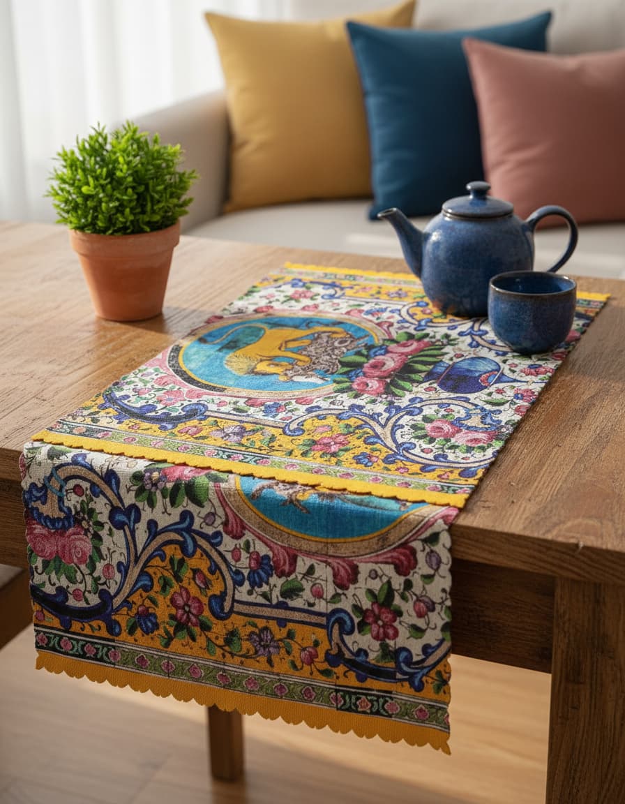 Lion & Sun Tapestry Runner