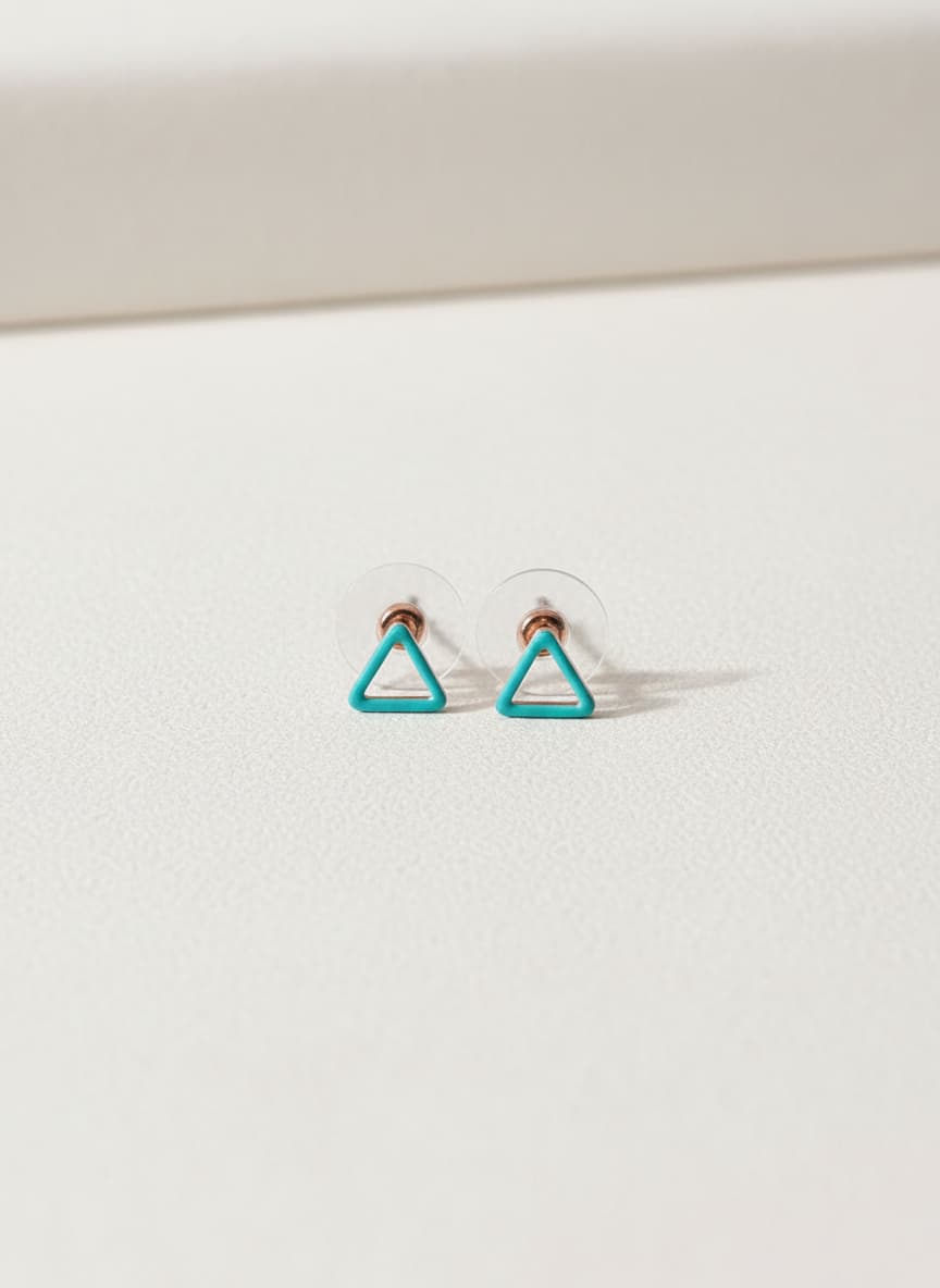 Turquoise Triangle Stud Earrings