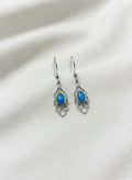 Blue Opal Silver Drop Earrings