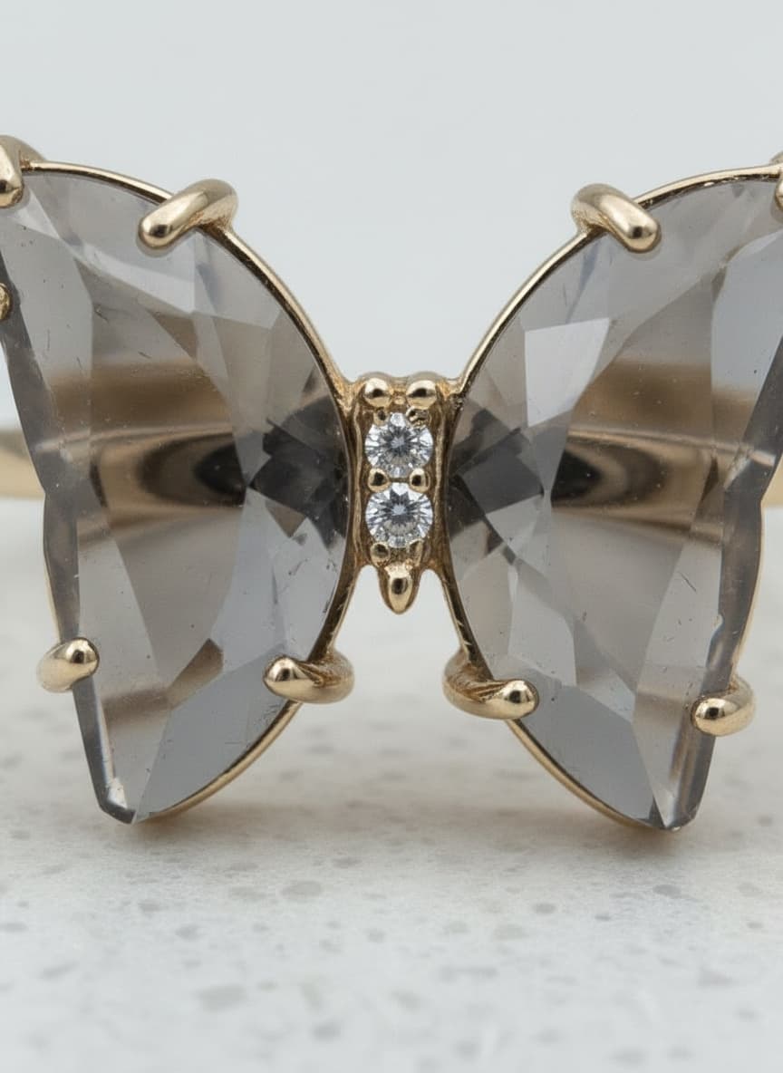 Crystal Butterfly Ring