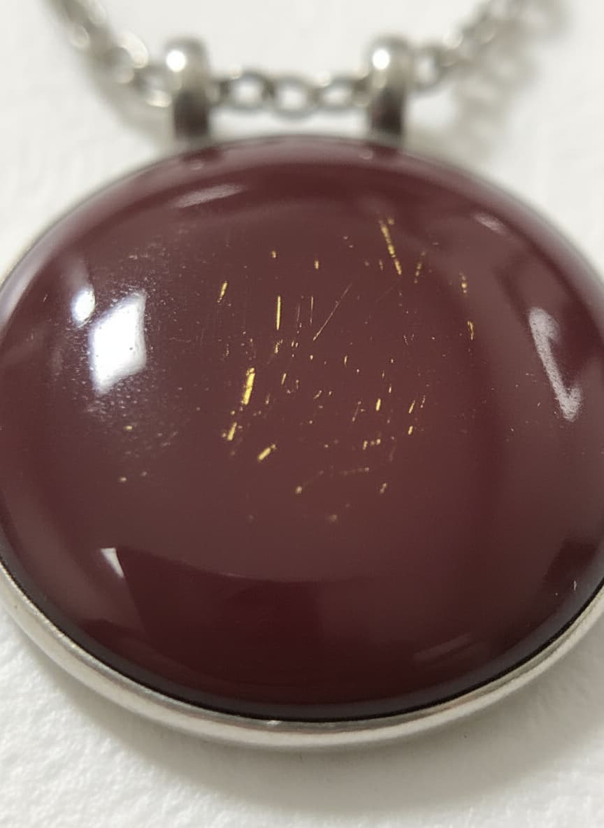 Garnet Circle Pendant Necklace