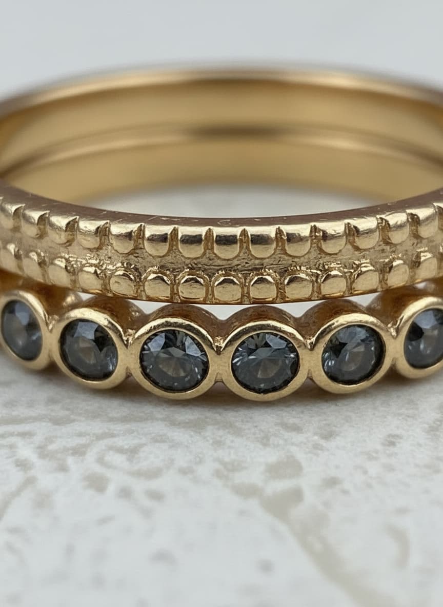 Black Diamond Stacked Band Ring