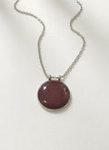 Garnet Circle Pendant Necklace