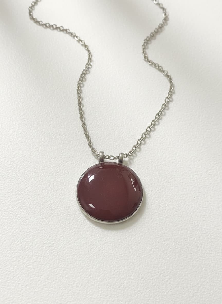 Garnet Circle Pendant Necklace