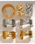 Wide Sculptural Gold Cuff Bracelet by Adrissa Design