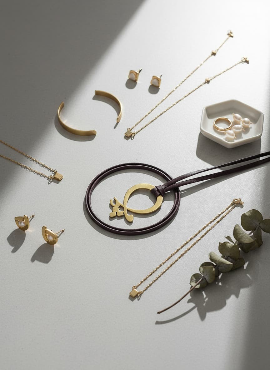 Gold Calligraphy Cord Necklace by Adrissa Design — view 4