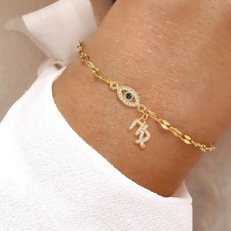 Turkish Nazar Evil Eye Gold Bracelet