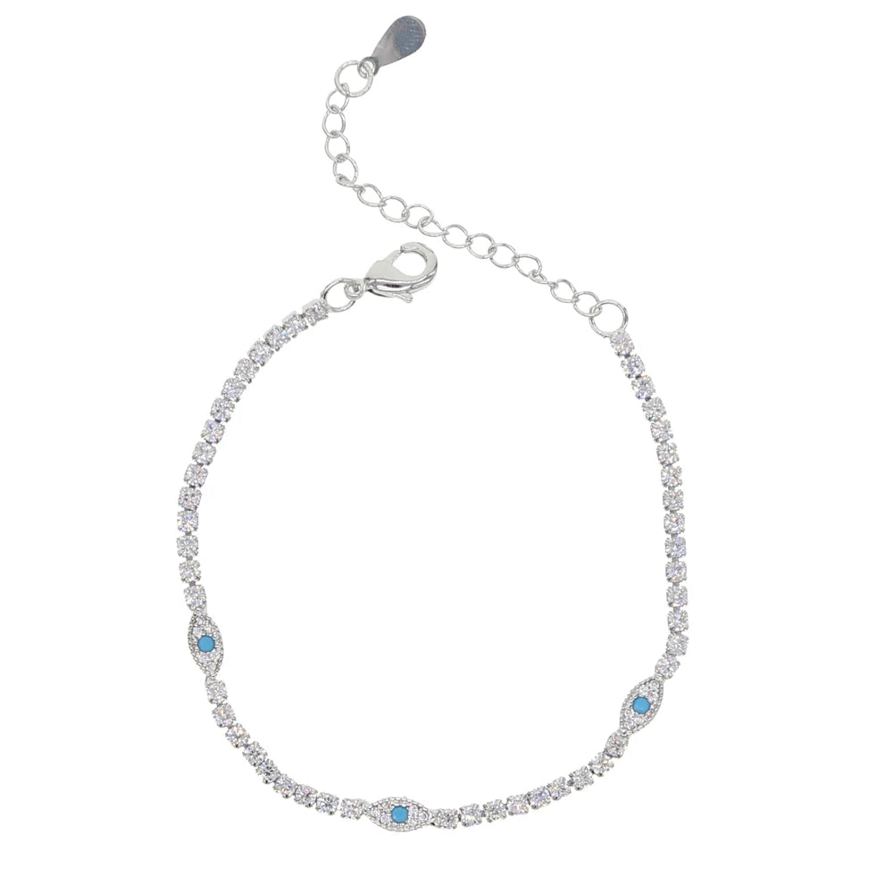Turquoise Evil Eye Tennis Bracelet