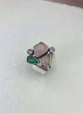 Rose Quartz & Amethyst Cluster Ring