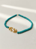Turquoise Beaded Calligraphy Choker