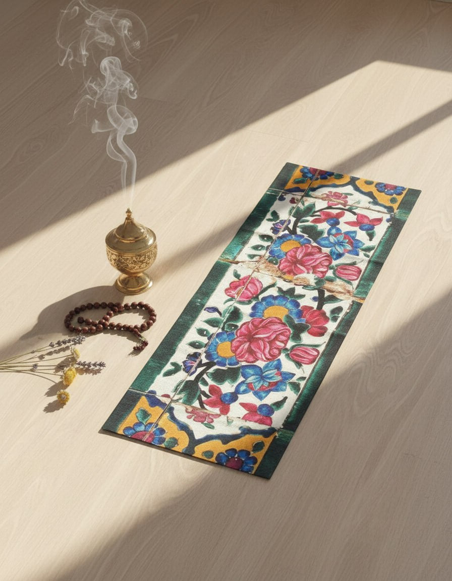 Floral Tile Meditation Runner