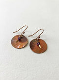 Hammered Copper Disc Earrings