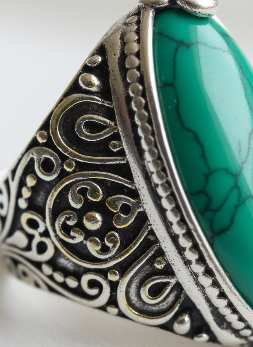Emerald Cabochon Statement Ring