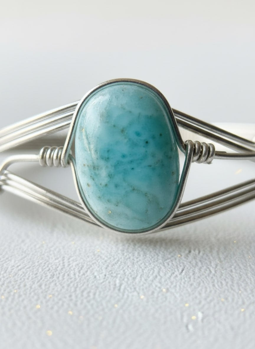 Turquoise Cabochon Wire Cuff