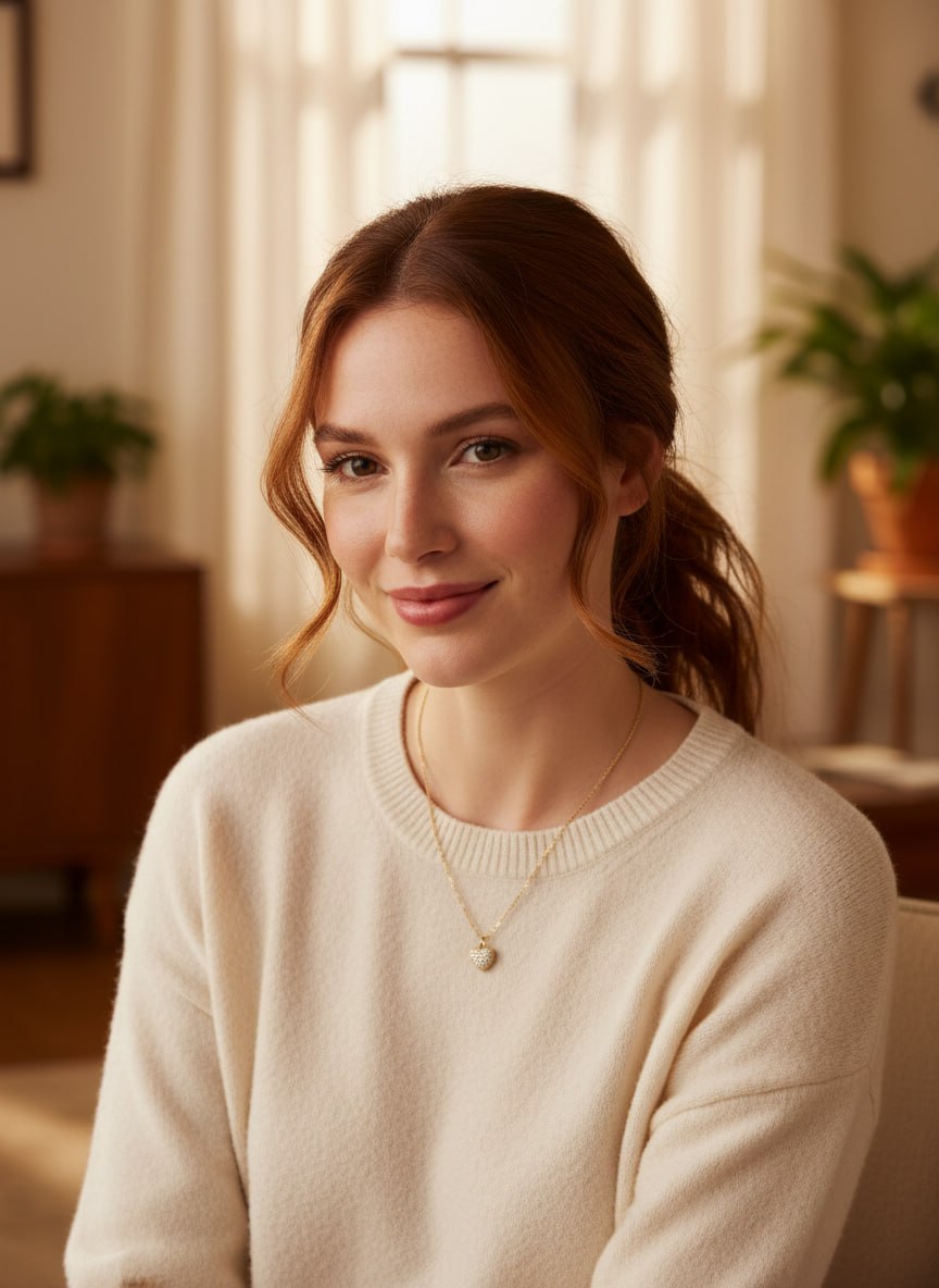 Pave Heart Pendant Necklace worn by model