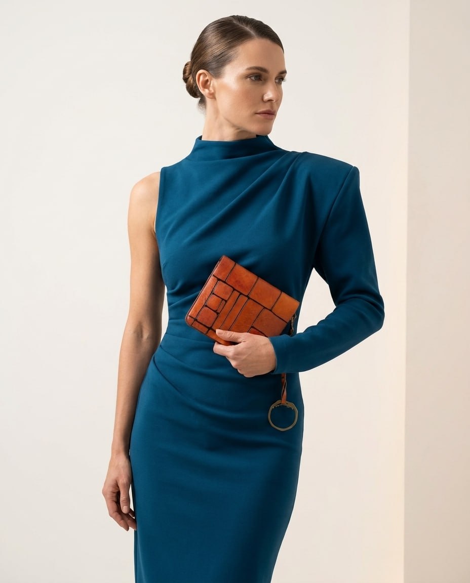 Mosaic Leather Clutch by Adrissa Design — view 2