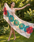 Coral Rosette Silk Wrap