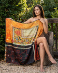 Gilded Manuscript Silk Scarf
