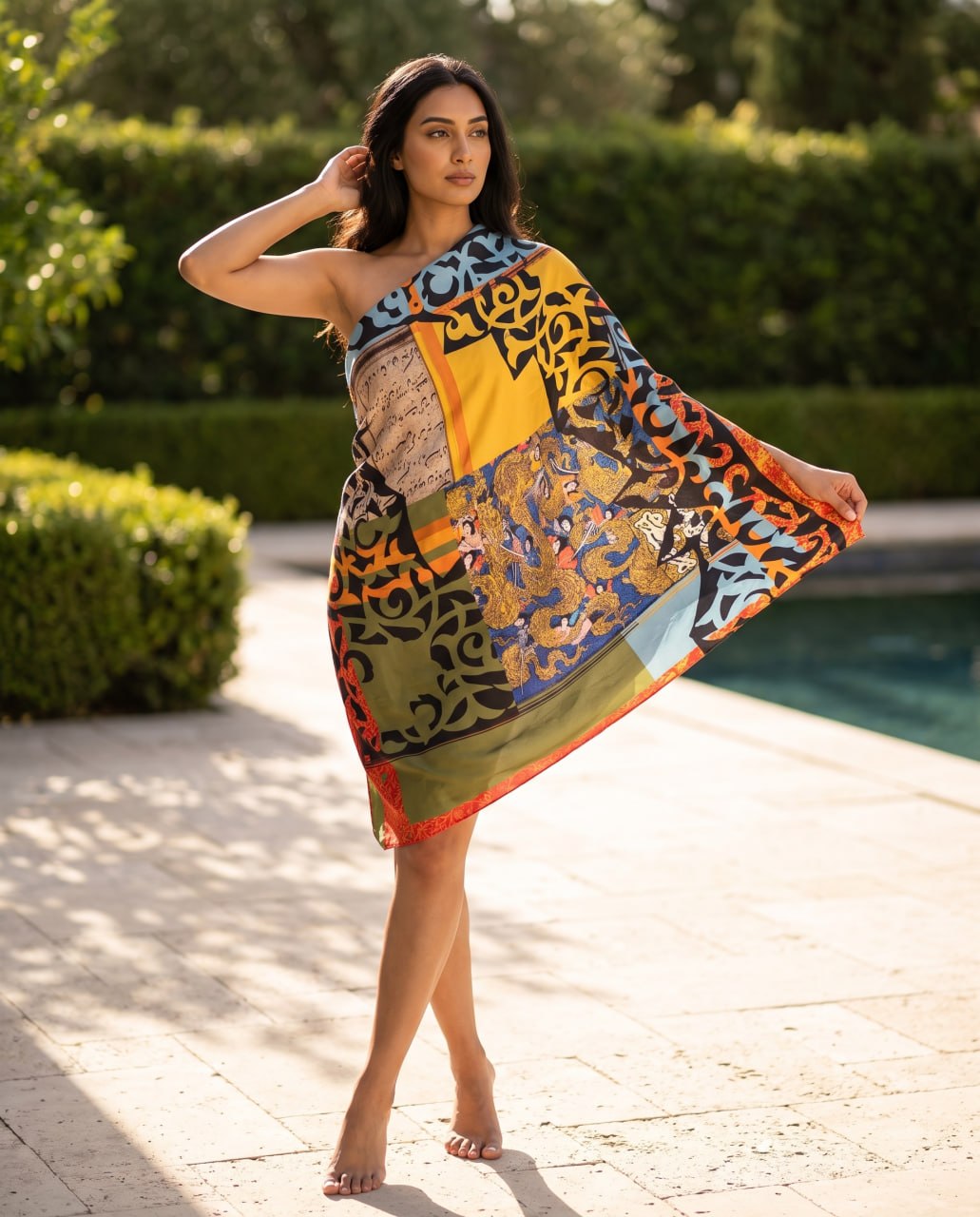 Kufic Garden Silk Scarf