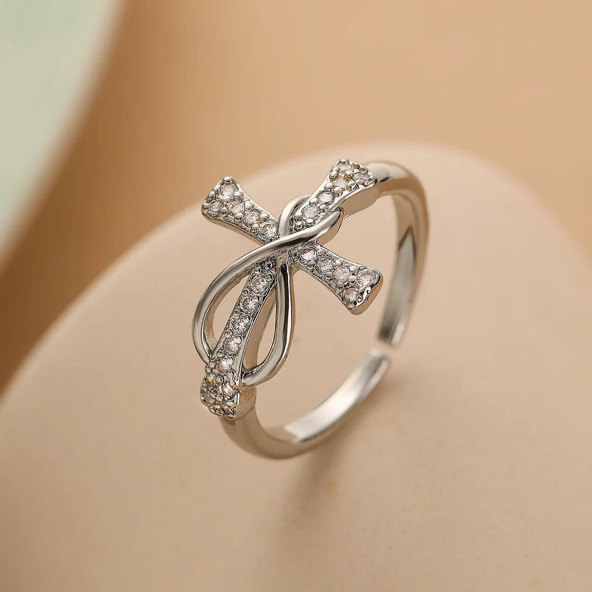 Crystal Evil Eye Cross Ring