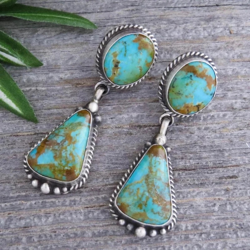 Bohemian Turquoise Pendant Earrings