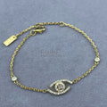 Rose Gold Evil Eye Charm Bracelet