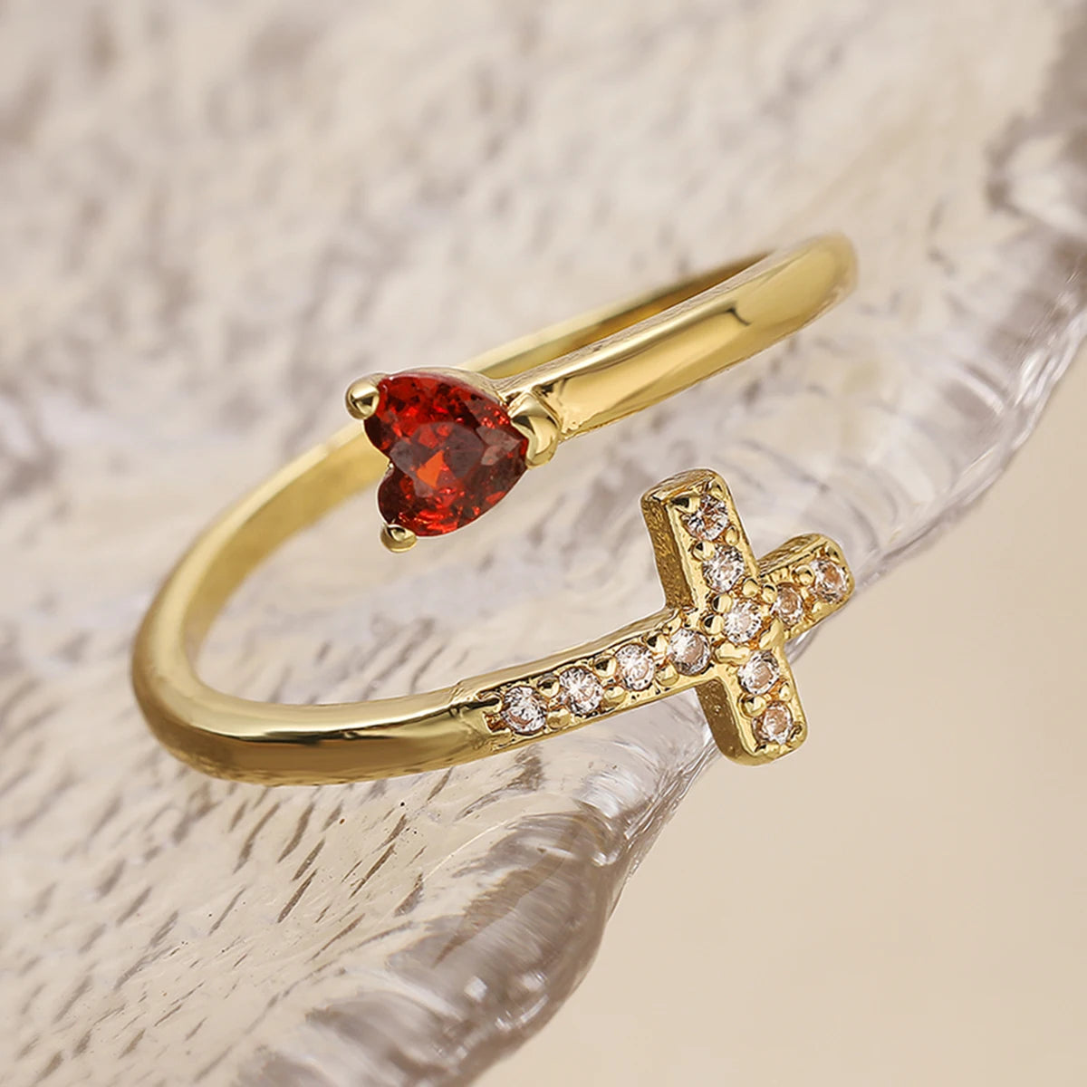Crystal Evil Eye Cross Ring