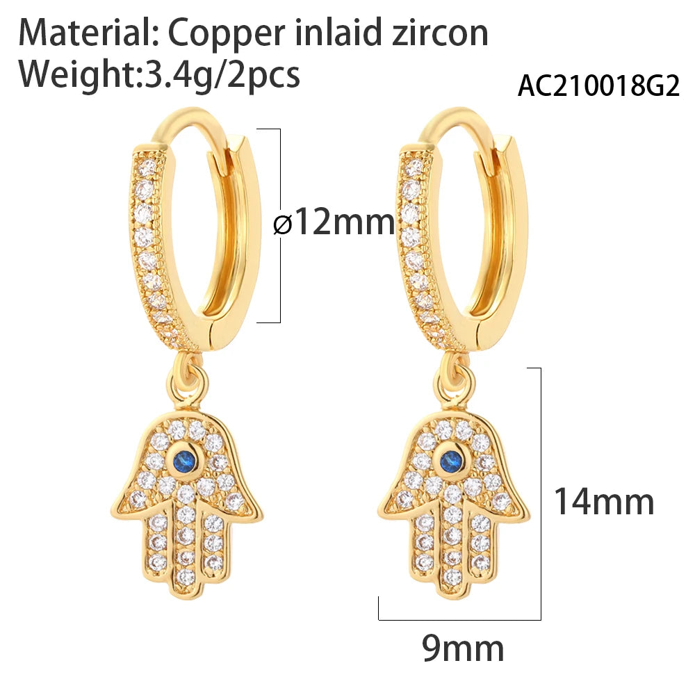 Evil Eye Heart Hoop Earrings