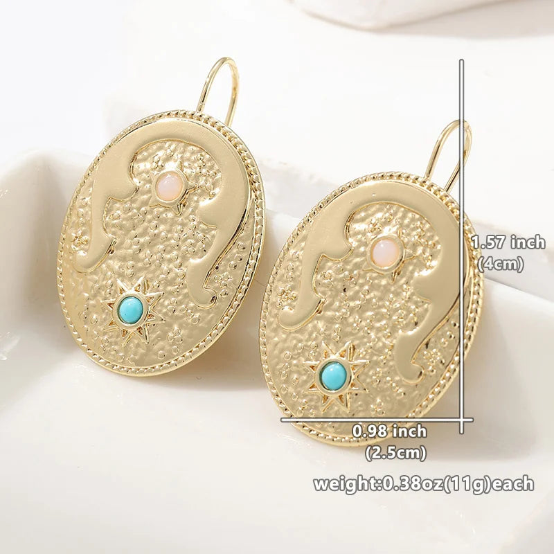 Vintage Ornate Turquoise Earrings