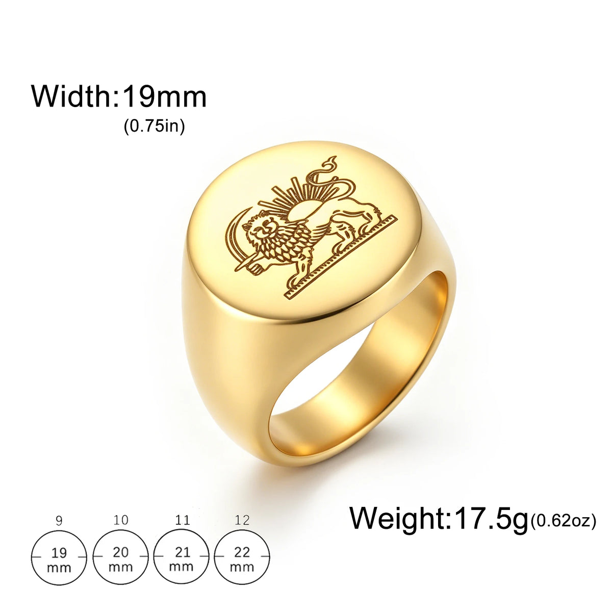 Lion & Sun Stainless Steel Ring