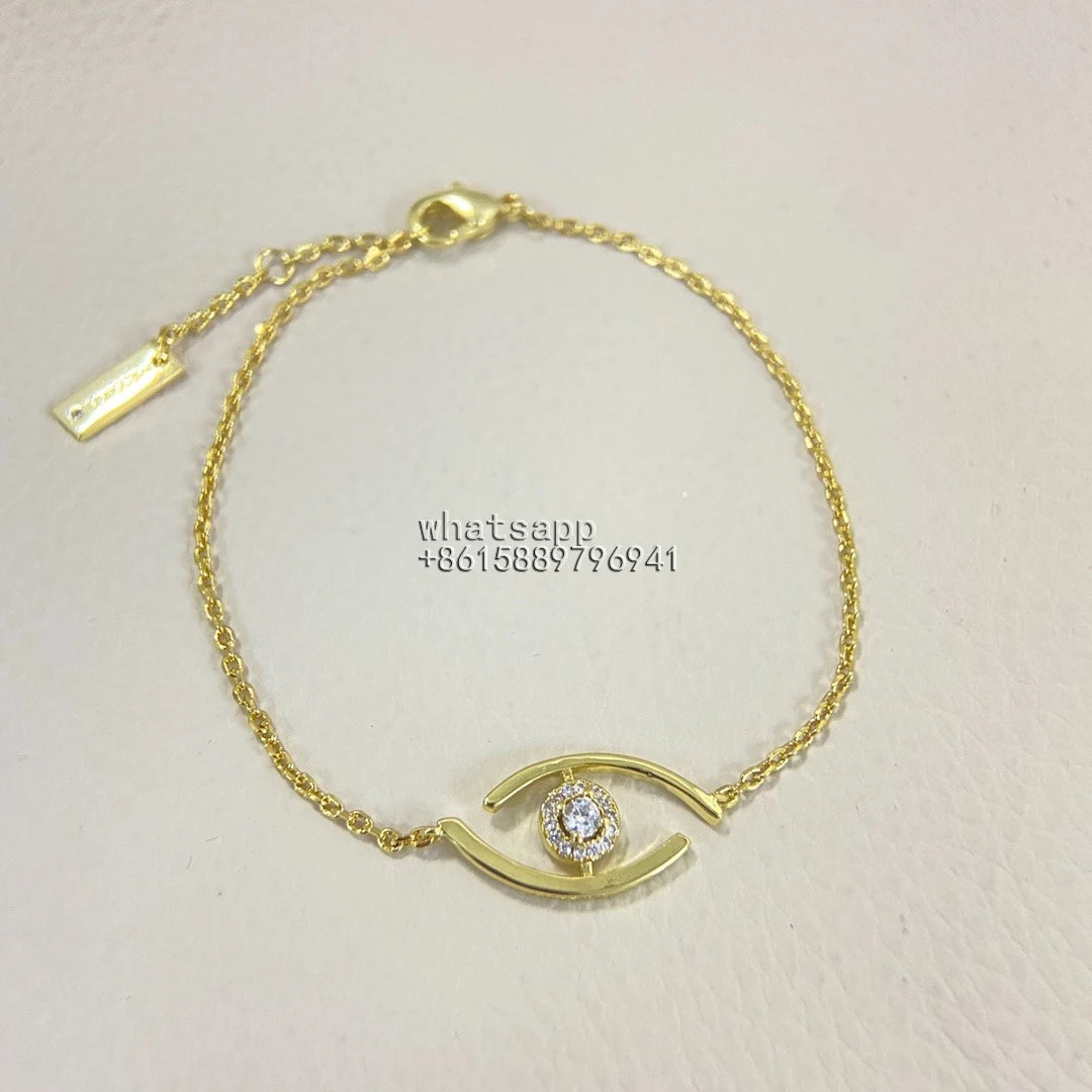 Rose Gold Evil Eye Charm Bracelet