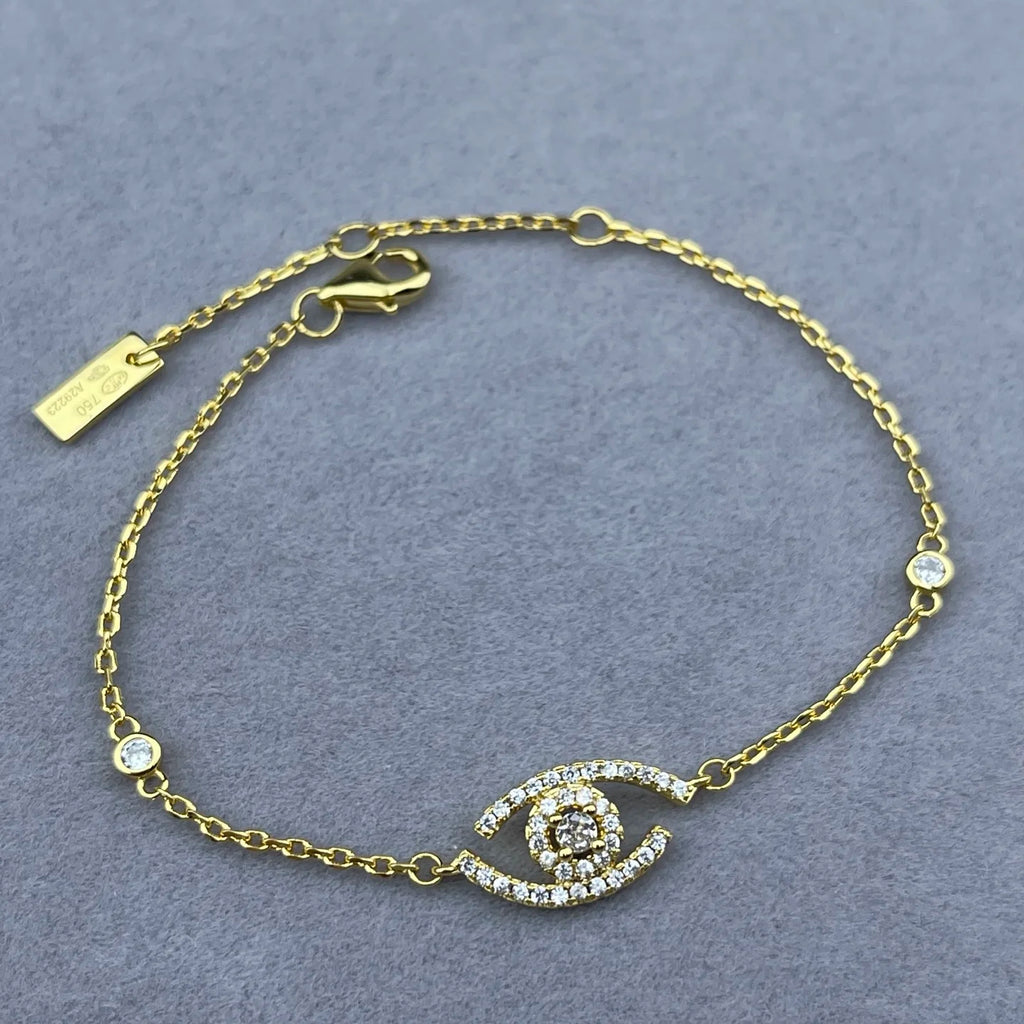 Rose Gold Evil Eye Charm Bracelet