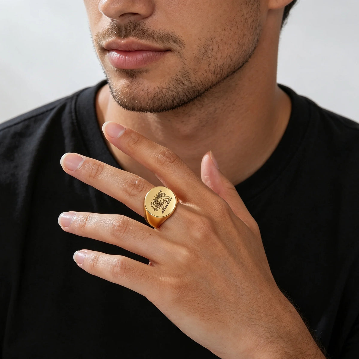 Lion & Sun Stainless Steel Ring