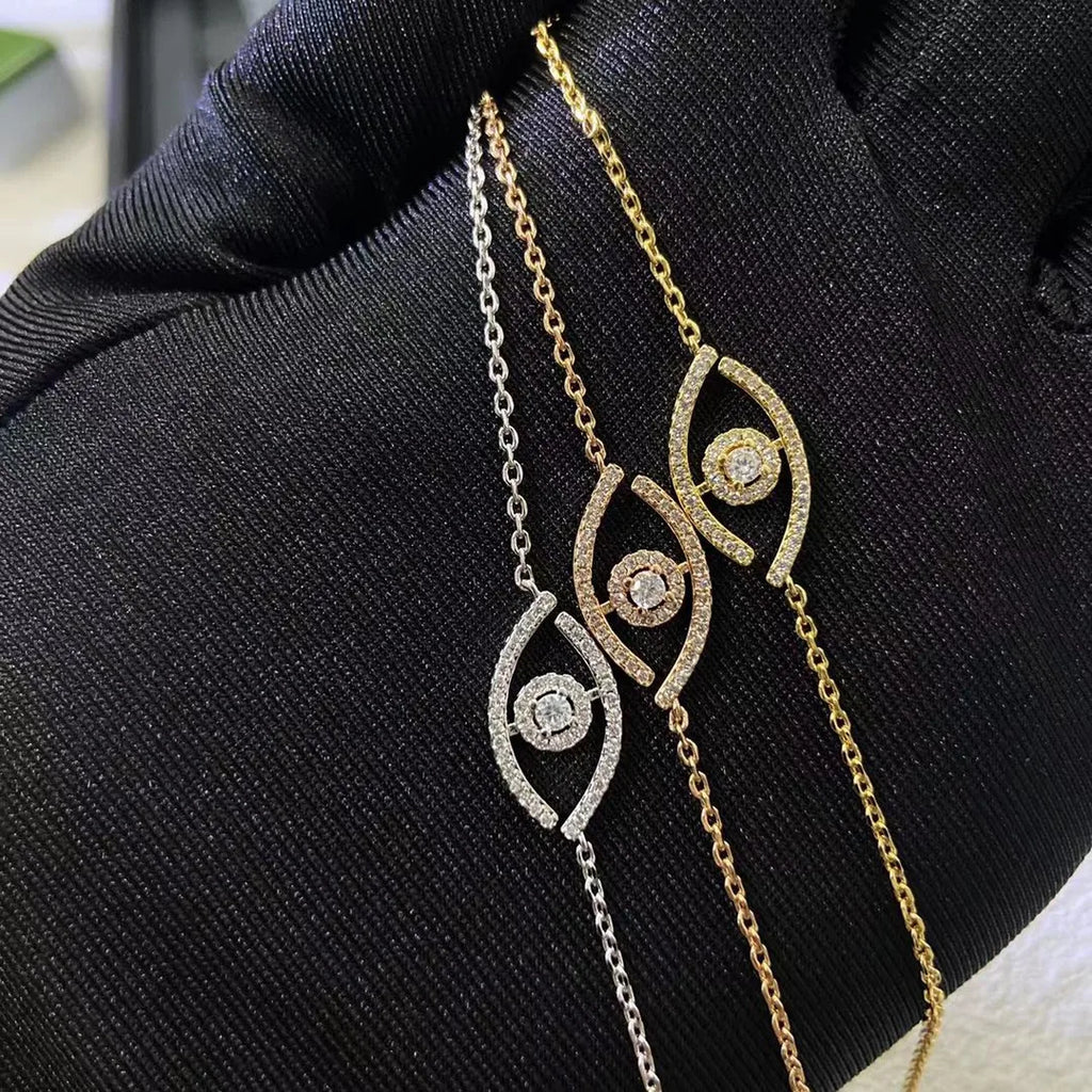 Rose Gold Evil Eye Charm Bracelet