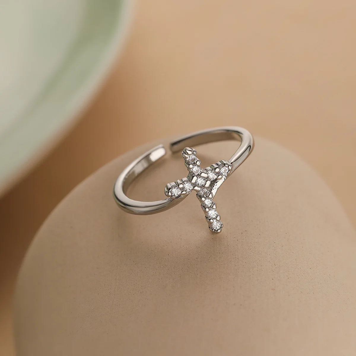 Crystal Evil Eye Cross Ring