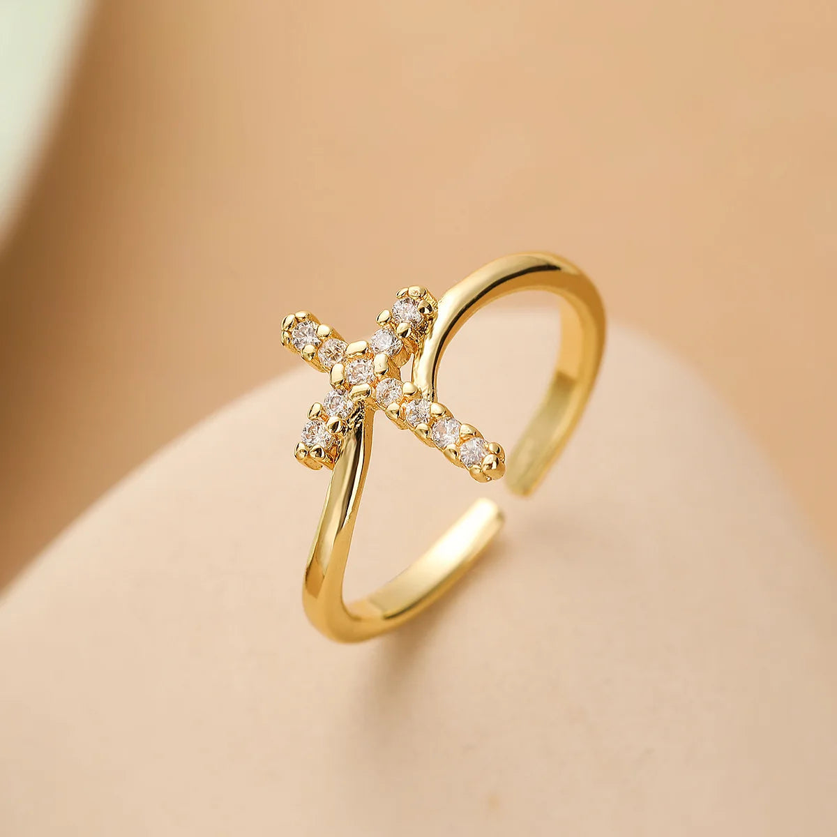 Crystal Evil Eye Cross Ring