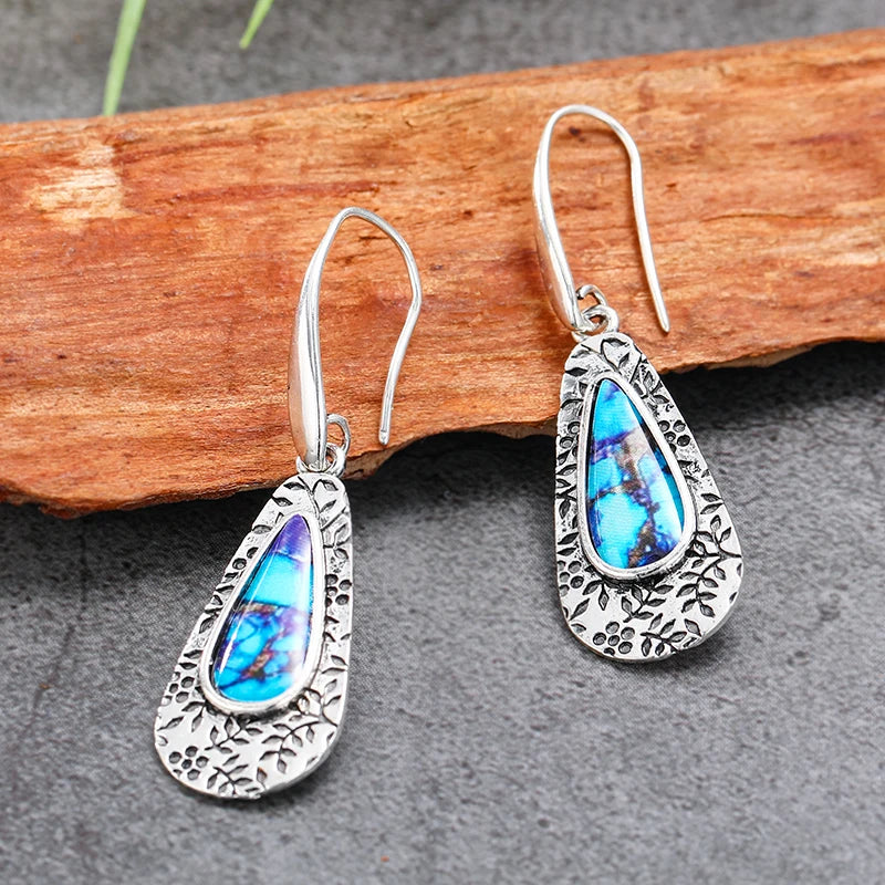Bohemian Turquoise Pendant Earrings