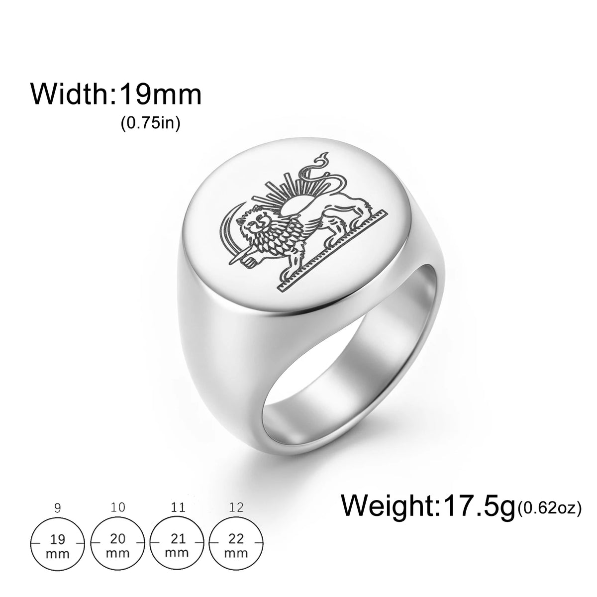 Lion & Sun Stainless Steel Ring
