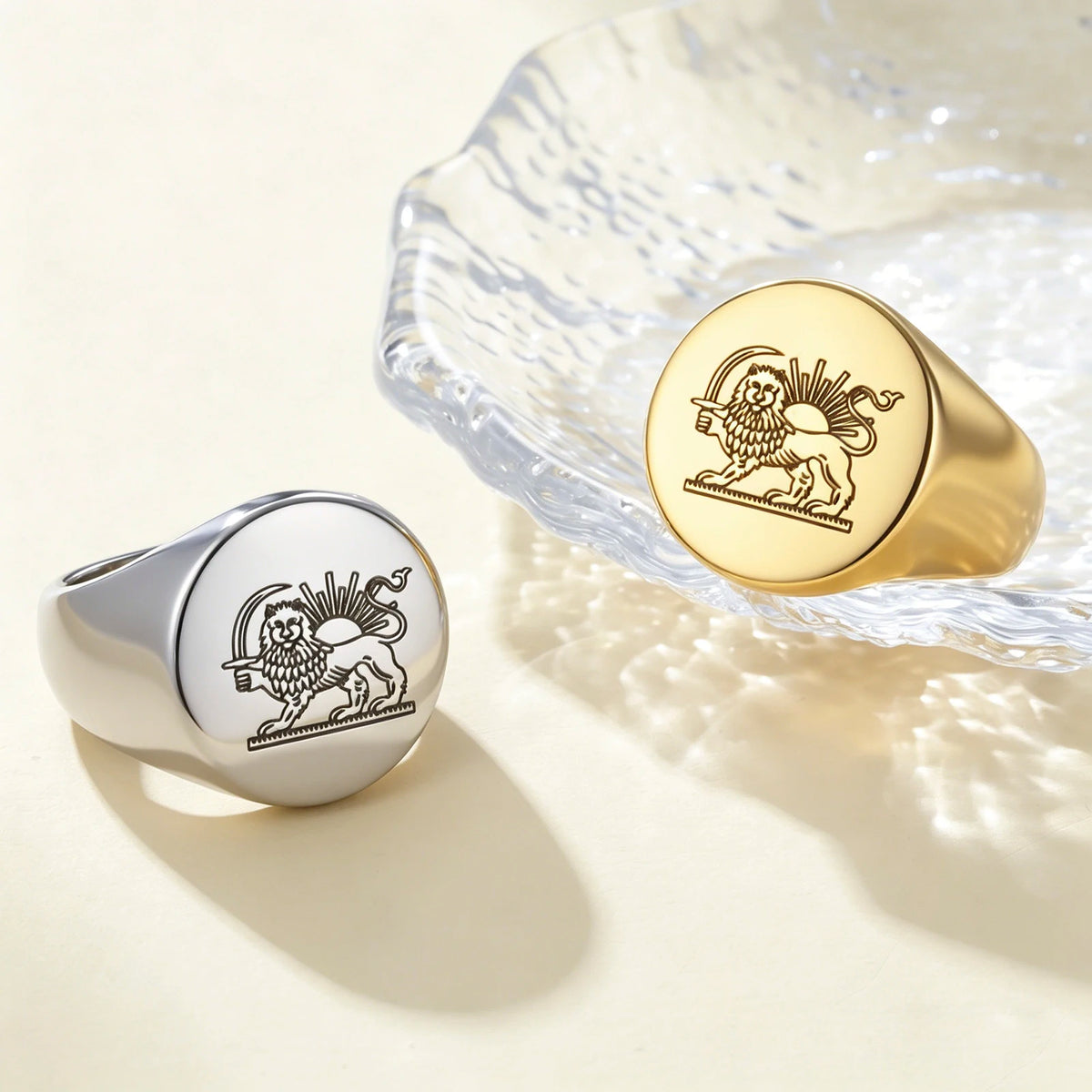 Lion & Sun Stainless Steel Ring