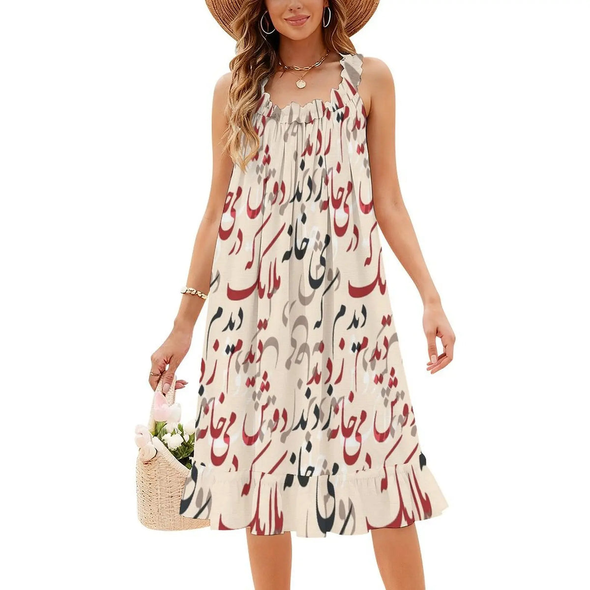 Hafez Poem Calligraphy Dress by Adrissa Design — view 4