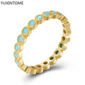 Turquoise Crystal Gold Ring